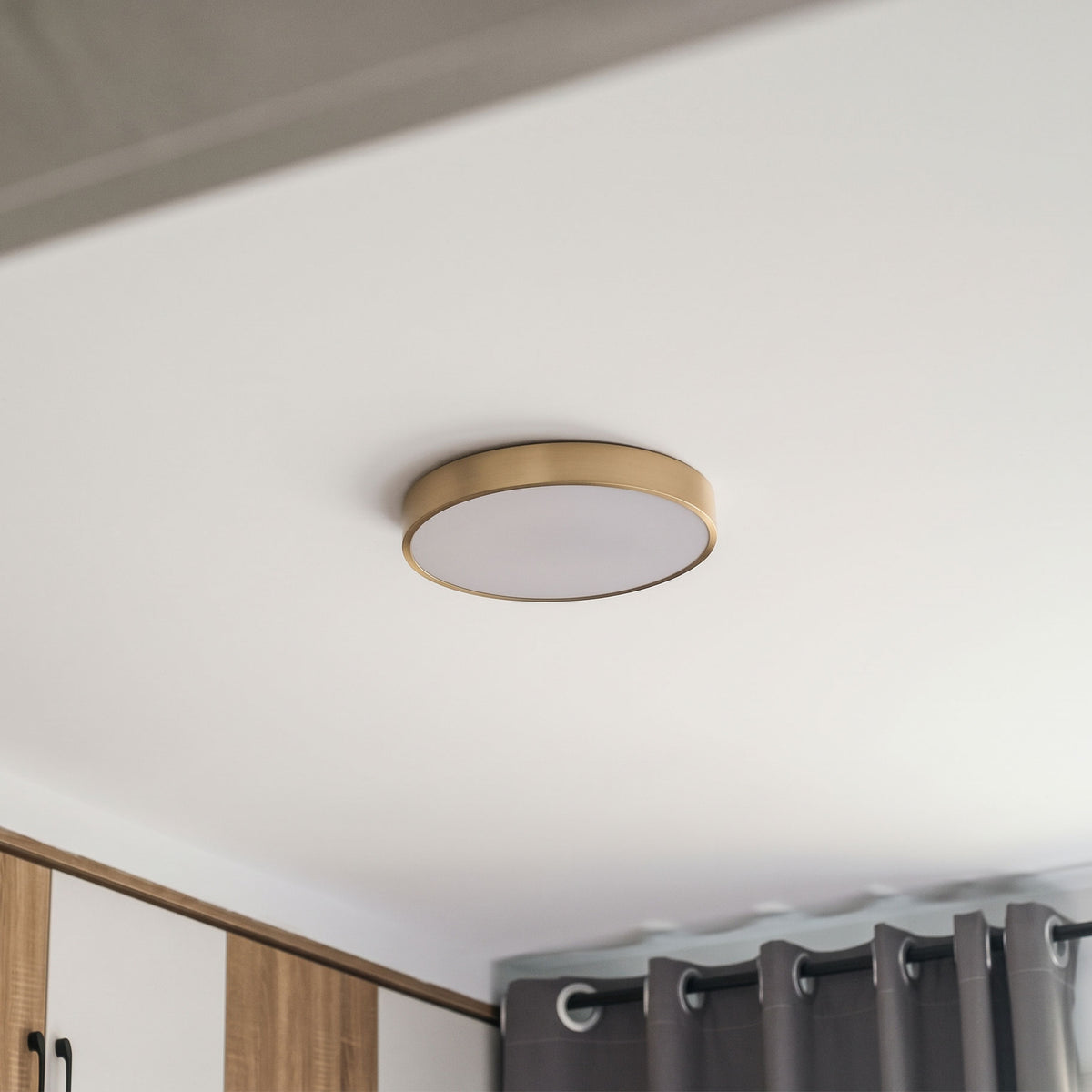 Oakhaven Flush Mount Ceiling Light on a low ceiling