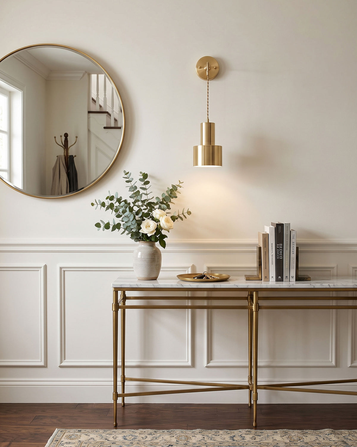 Vane Adjustable Wall Sconce brushed brass shade detail